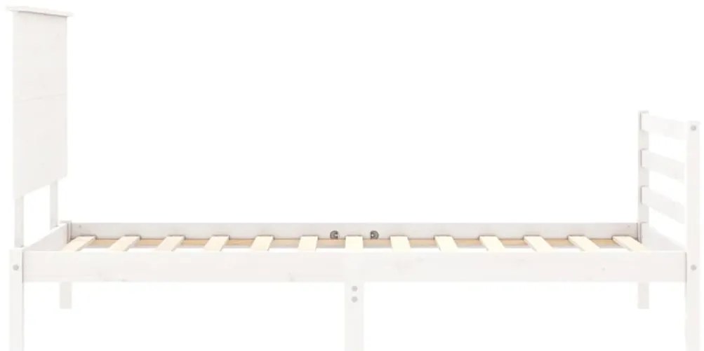 Estrutura de cama com cabeceira 90x200 cm madeira maciça