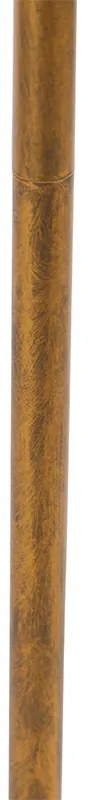 Candeeiro de pé vintage ouro abajur algodão preto/dourado - BOTANICA Rústico