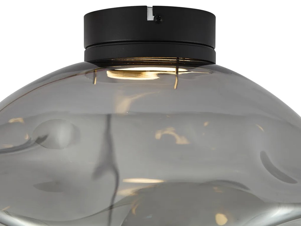 Plafon de design preto com vidro fumado - Gemma Design