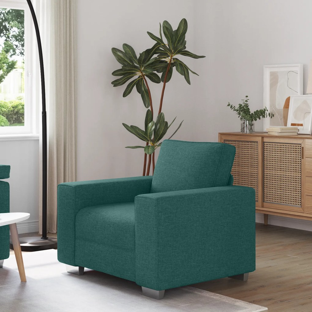 Poltrona vidaXL Verde Escuro 59 cm em Tecido