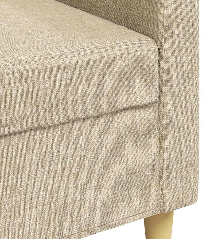 Sofá de 3 lugares tecido 210 cm cor creme