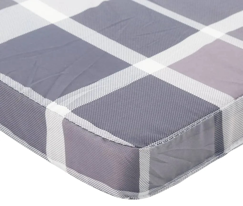 Almofadões p/ cadeira terraço 2 pcs tecido oxford xadrez cinza