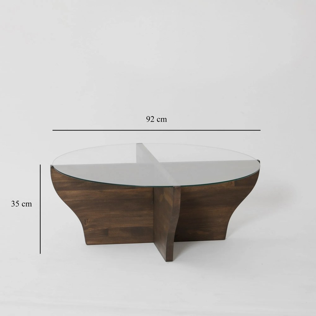 Mesa de Café Amphora – Nogueira – 92x35x92 cm