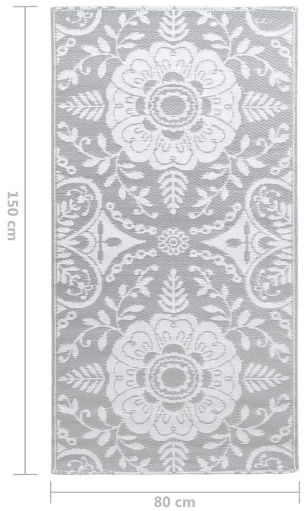 Tapete de exterior 80x150 cm ARAKIL PP cinzento-claro