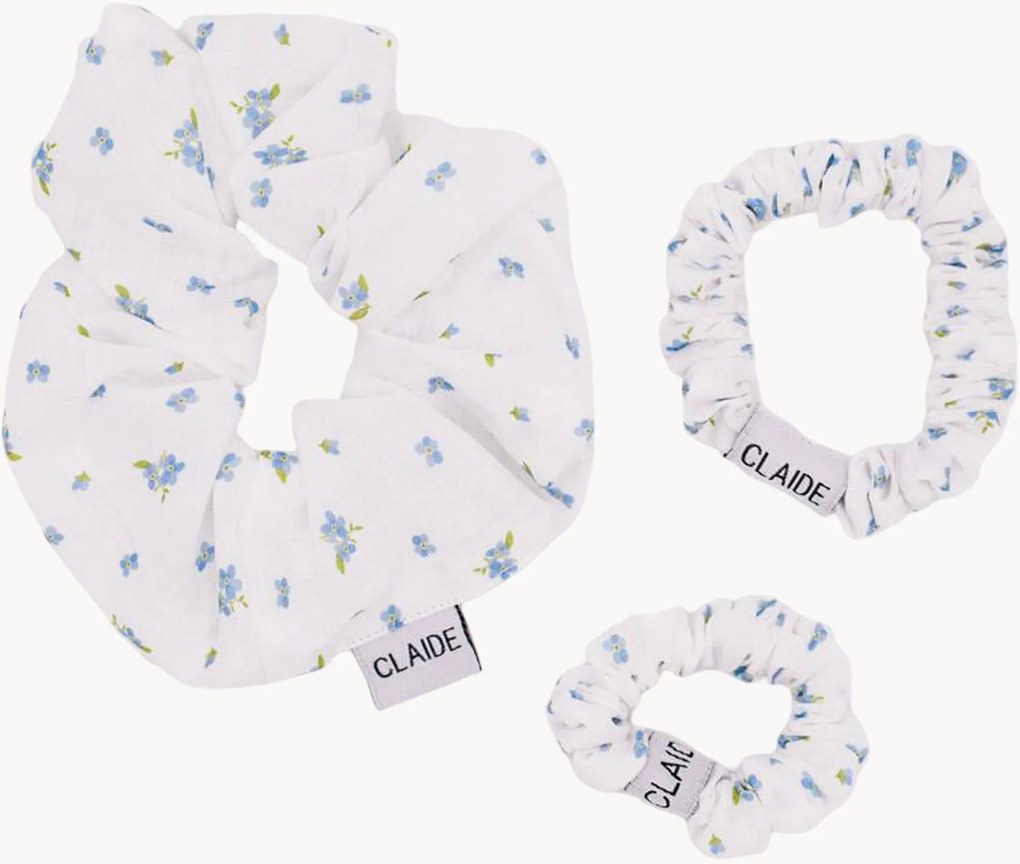 Elásticos para cabelo em algodão Soft Bloom, conjunto de 3