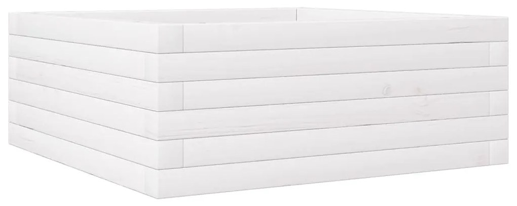 Vaso/floreira de jardim 60x60x23 cm madeira pinho maciça branco