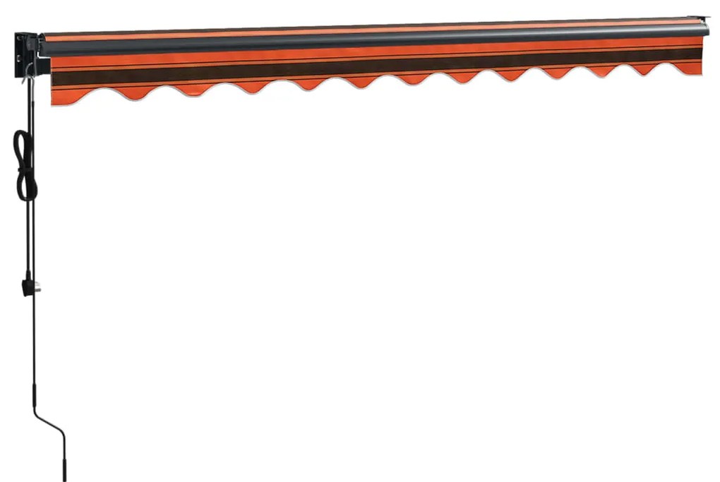 Toldo retrátil automático 3,5x2,5 m laranja e castanho