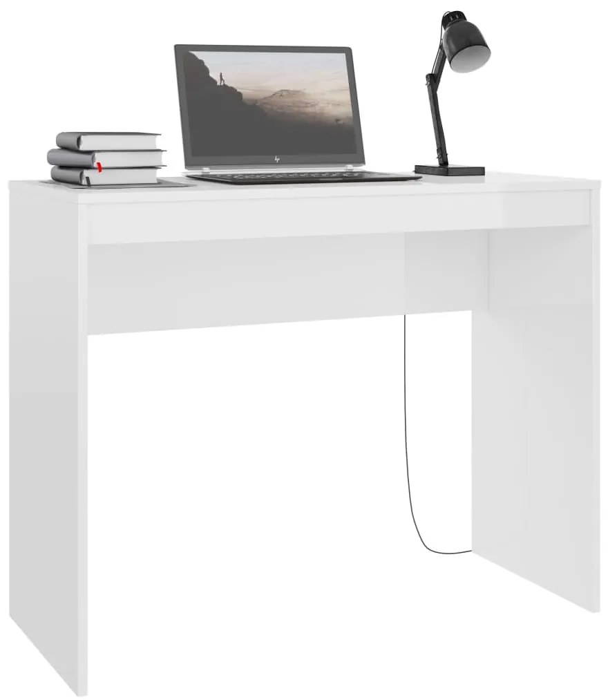 Secretária 90x40x72 cm derivados de madeira branco brilhante