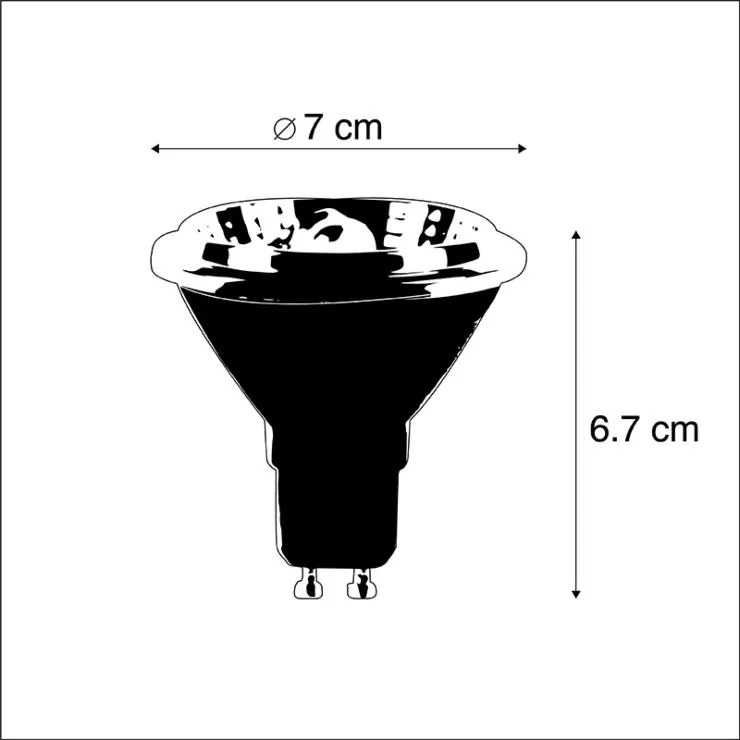 Conjunto de 5 Lâmpada LED regulável GU10 AR70 6W 450 lm 2700K