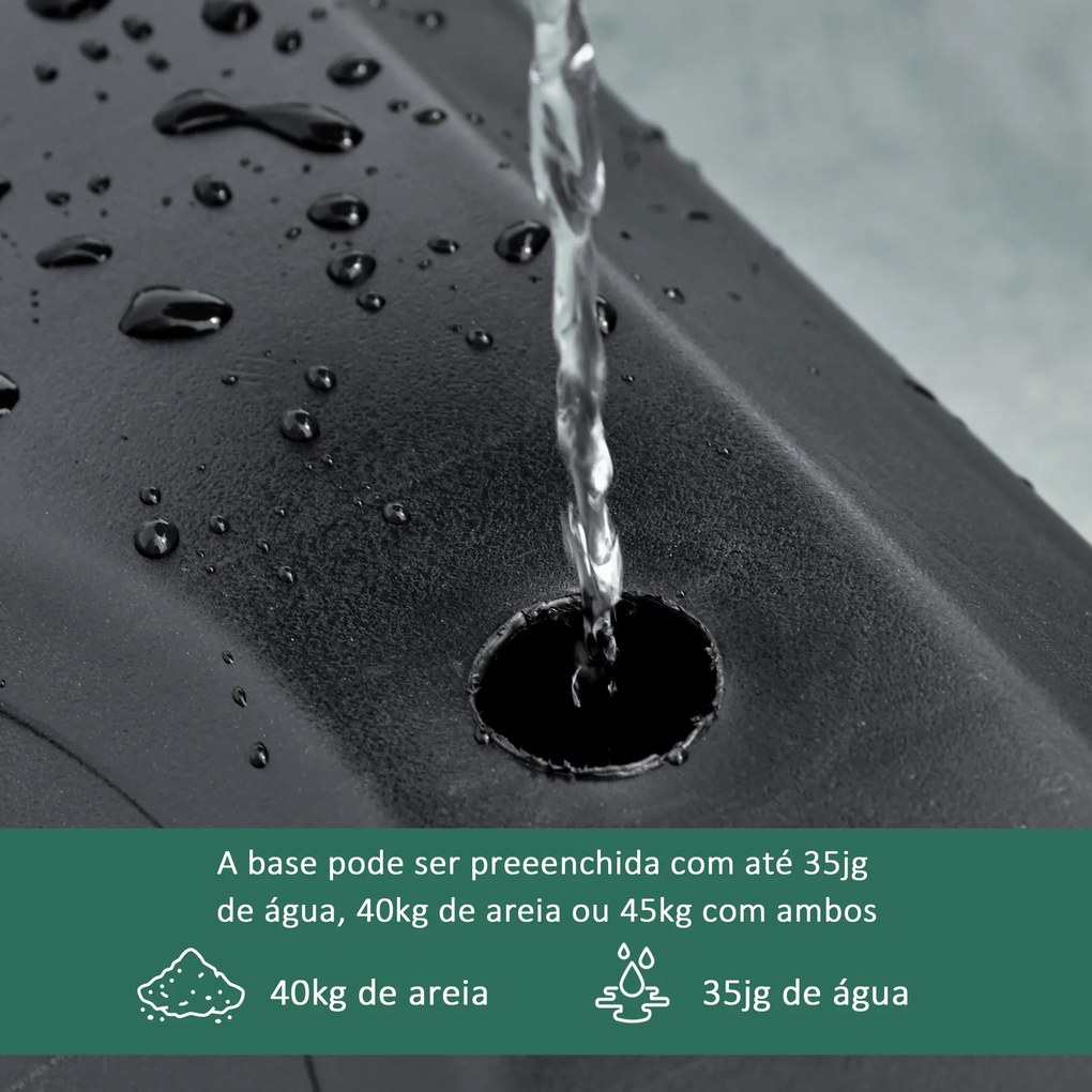 Cesto de Basquetebol para Exterior com Altura Ajustável  206-260 cm Rodas e Base Recarregável Preto
