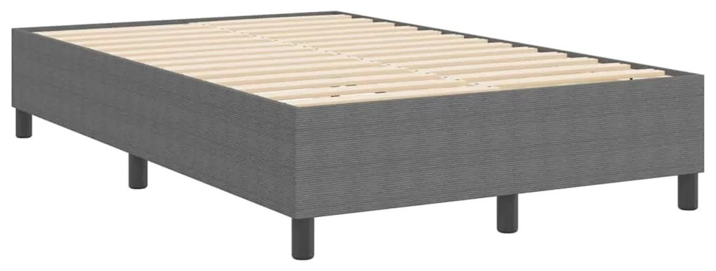 Cama Box vidaXL Cinza Claro Duplo Pequeno em Tecido Corduroy