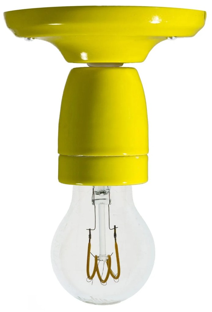Fermaluce Color il punto luce colorato in porcellana da parete o soffitto - Yellow / Sim
