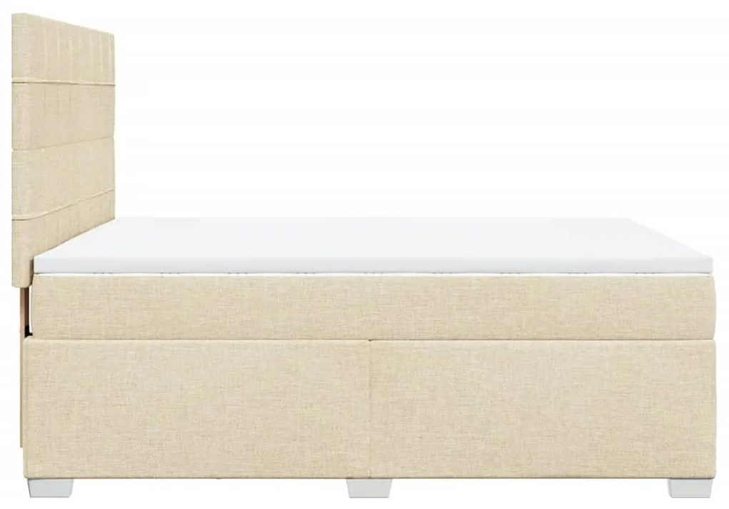 Cama com molas/colchão 140x190 cm tecido cor creme