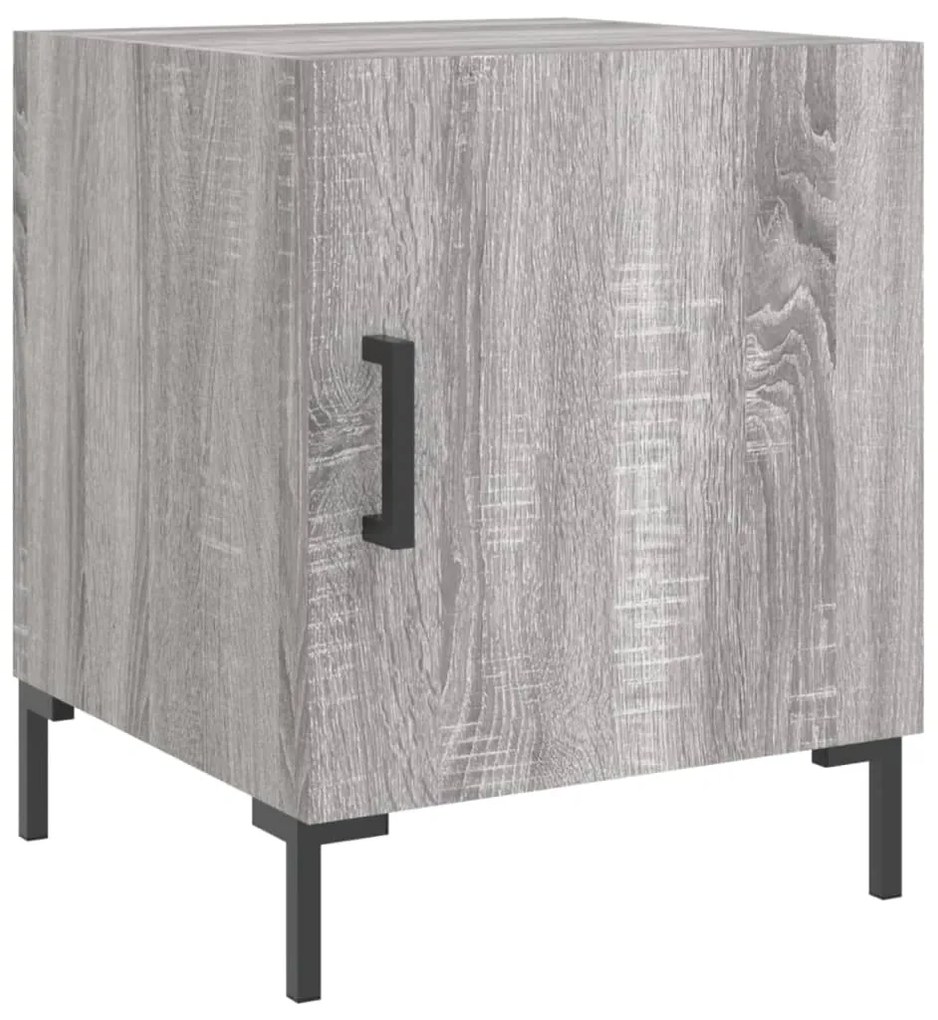 Mesa cabeceira 2pcs 40x40x50 cm madeira processada cinza sonoma