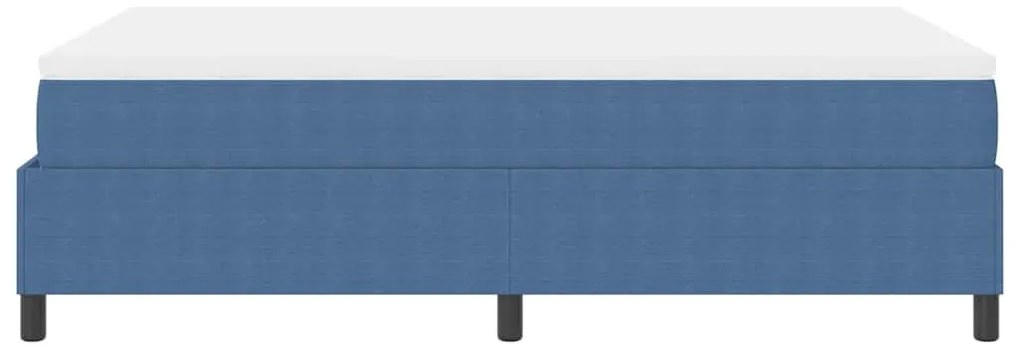 Cama Box Spring com Colchão Azul, 120 x 200 cm, em veludo.
