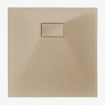 Base De Chuveiro Soho Quadrada, Antiderrapante E Extra Plana Em Resina Smc 70 X 70 Cm & Castanho Areia Claro - Sklum