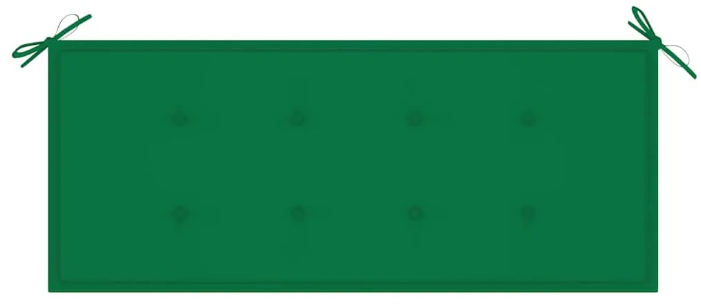 Banco Batávia c/ almofadão verde 120 cm teca maciça