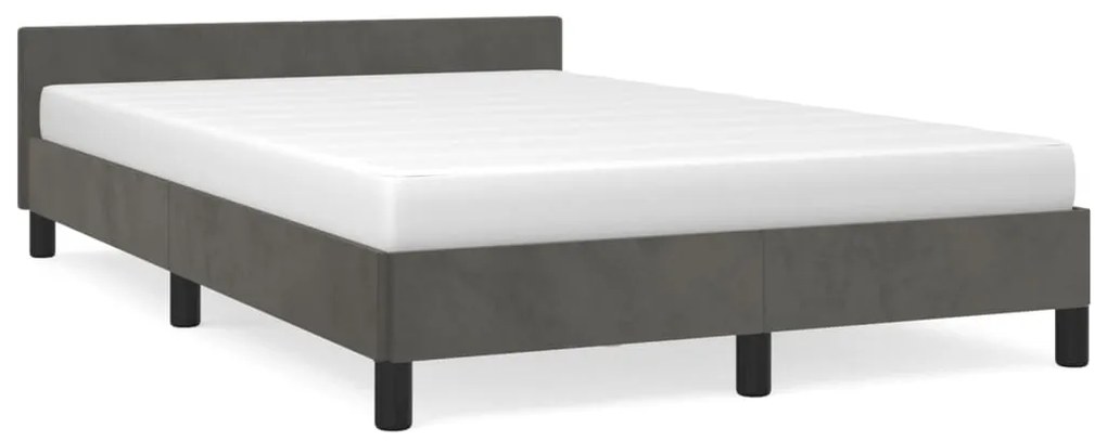 vidaXL Estrutura de cama sem colchão 120x190 cm Veludo cinza escuro