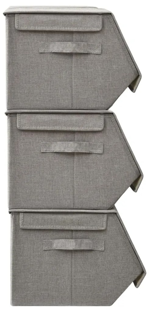 Conjunto caixas de arrumação empilháveis 4 pcs tecido cinzento