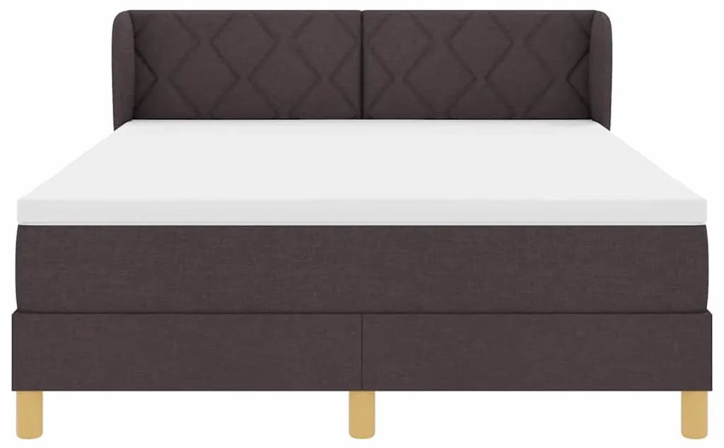 Cama Box com Colchão vidaXL - Castanho Escuro, 140x190 cm, Tecido