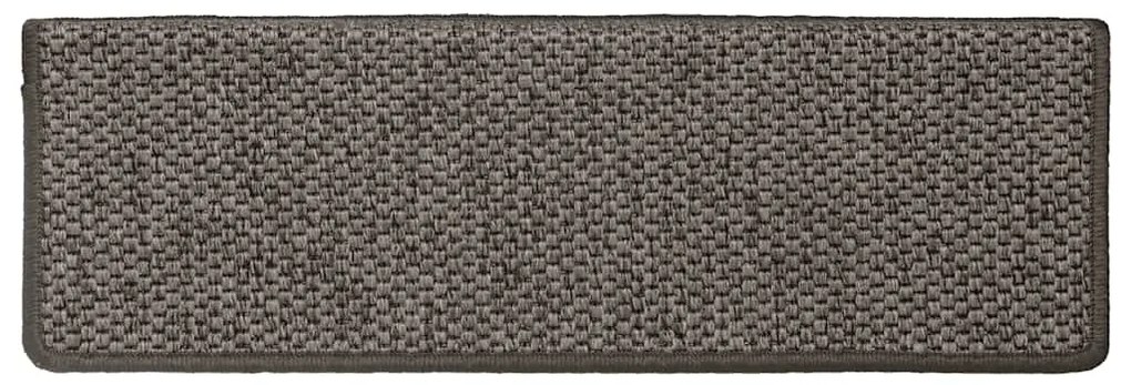 Tapetes escada adesivos aspeto sisal 15pcs 65x21x4 cinza e bege