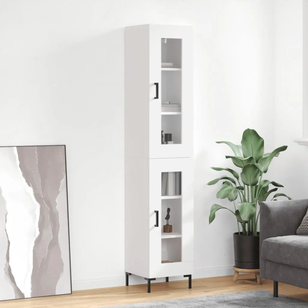 Vitrine Brenna de 180 cm - Branco - Design Nórdico