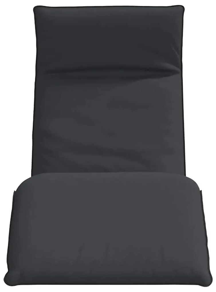 Espreguiçadeira dobrável 175x54x8,5 cm tecido Oxford preto