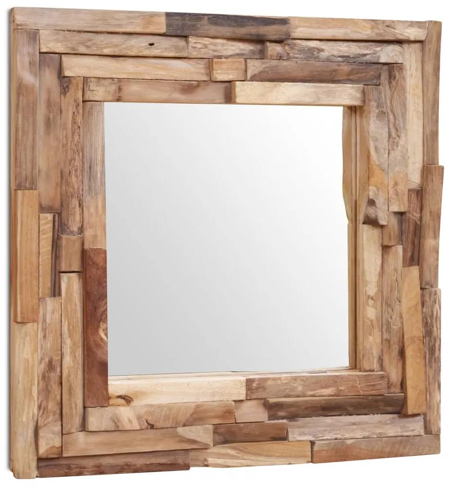 Espelho decorativo em teca 60x60 cm quadrado