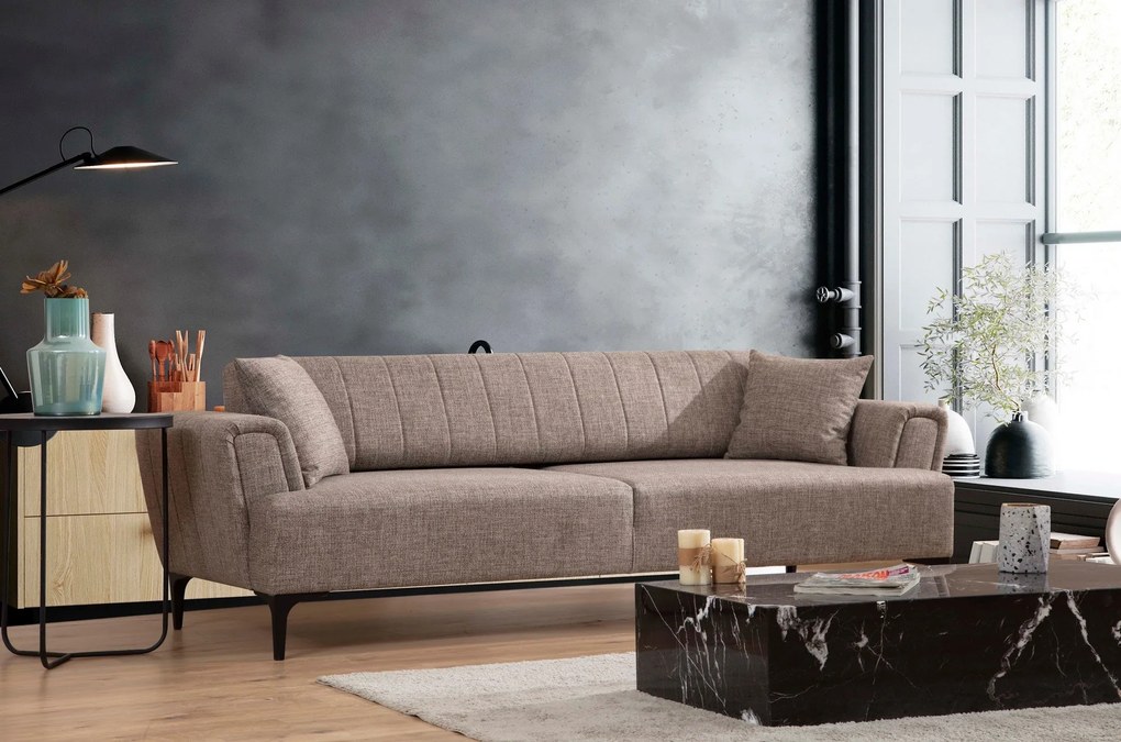 Sofá-cama 3 Lugares Hamlet – Castanho Claro – 230 cm x 95 cm x 77 cm