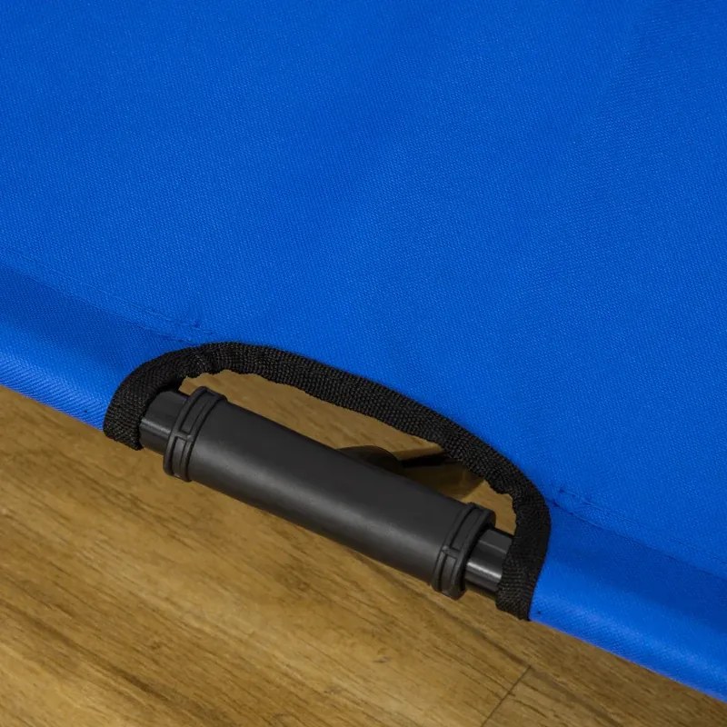 Cama Elevada para Cães com Tecido Oxford e Estrutura de Metal para Interior e Exterior 92x76x18 cm Azul