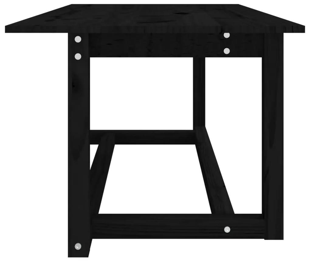 Mesa de centro 110x55x45 cm madeira de pinho maciça preto