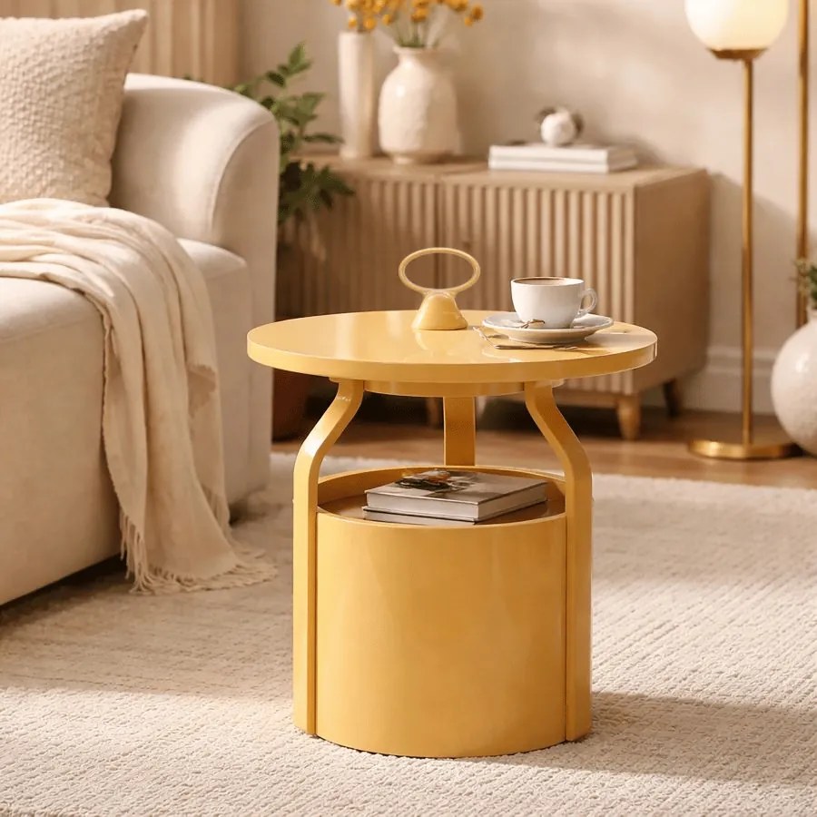 MESA DE APOIO IRIS Ø 44X43 CM CREME