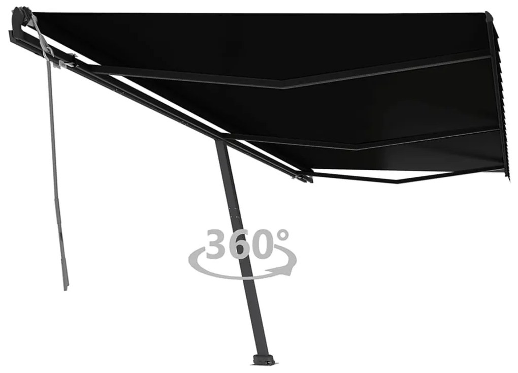 vidaXL Toldo retrátil manual independente 600x350 cm antracite