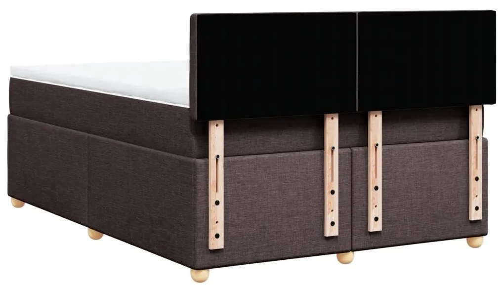 Cama com molas/colchão 140x190 cm tecido castanho-escuro