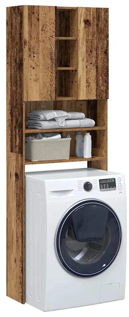 vidaXL Armário máquina de lavar roupa 64x25,5x190 cm madeira velha