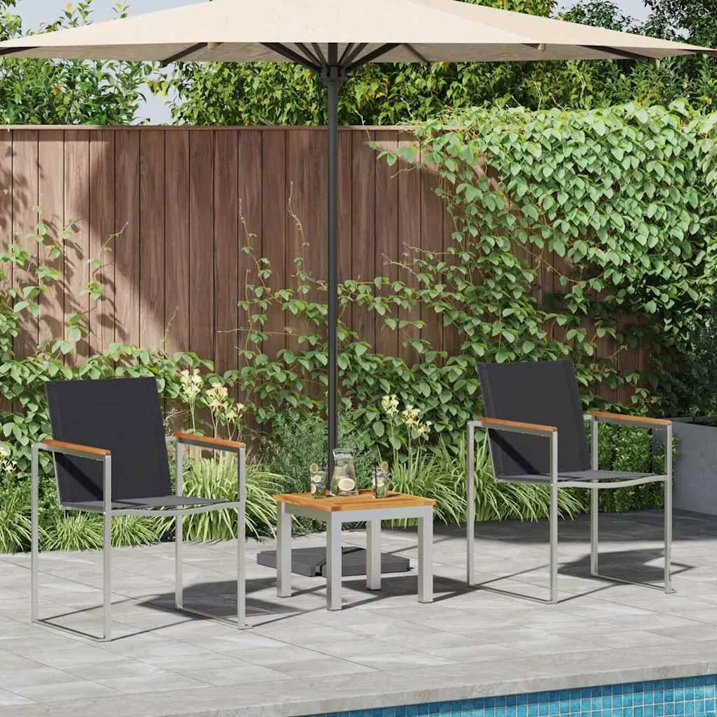vidaXL Conjunto de Jantar para Exterior 3 pcs Madeira de teca maciça