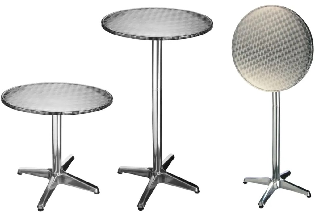 423949 HI Mesa de bar/bistro dobrável redonda 60x60x(58-115) cm alumínio