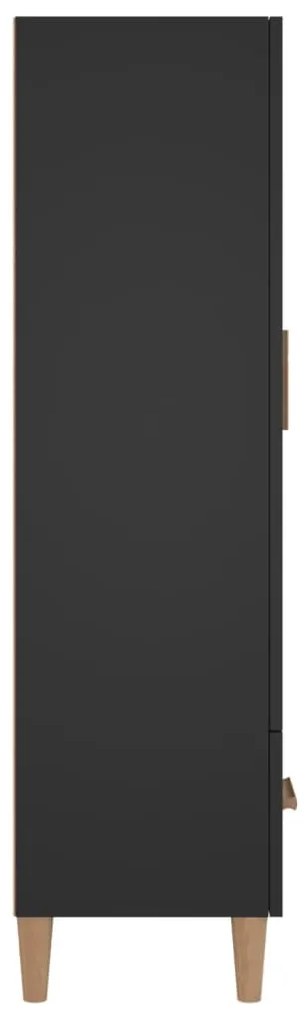 Armário alto 70x31x115 cm derivados de madeira preto