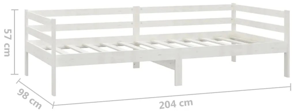 Sofá-cama com colchão 90x200 cm pinho maciço branco