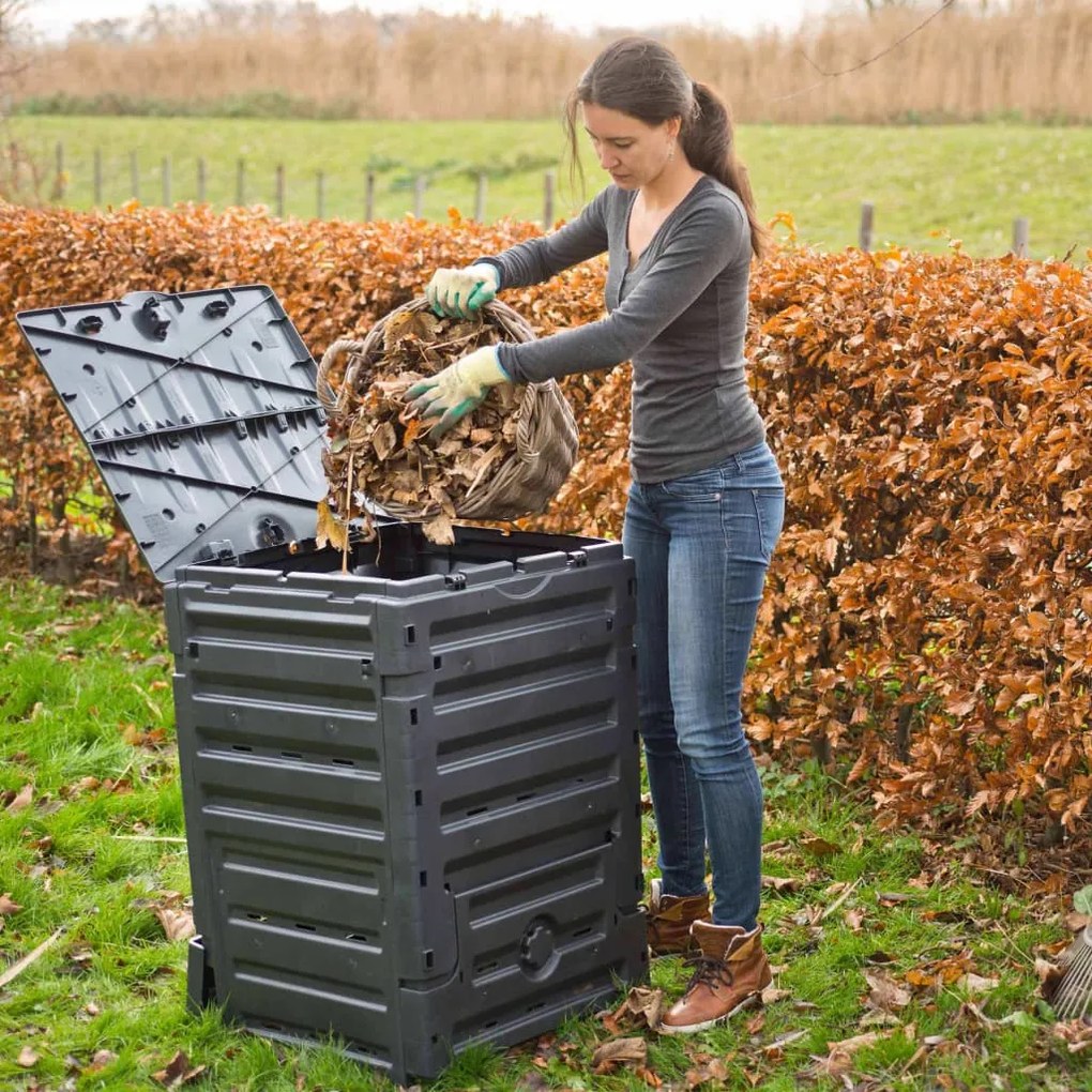 Caixote de compostagem 300 L preto