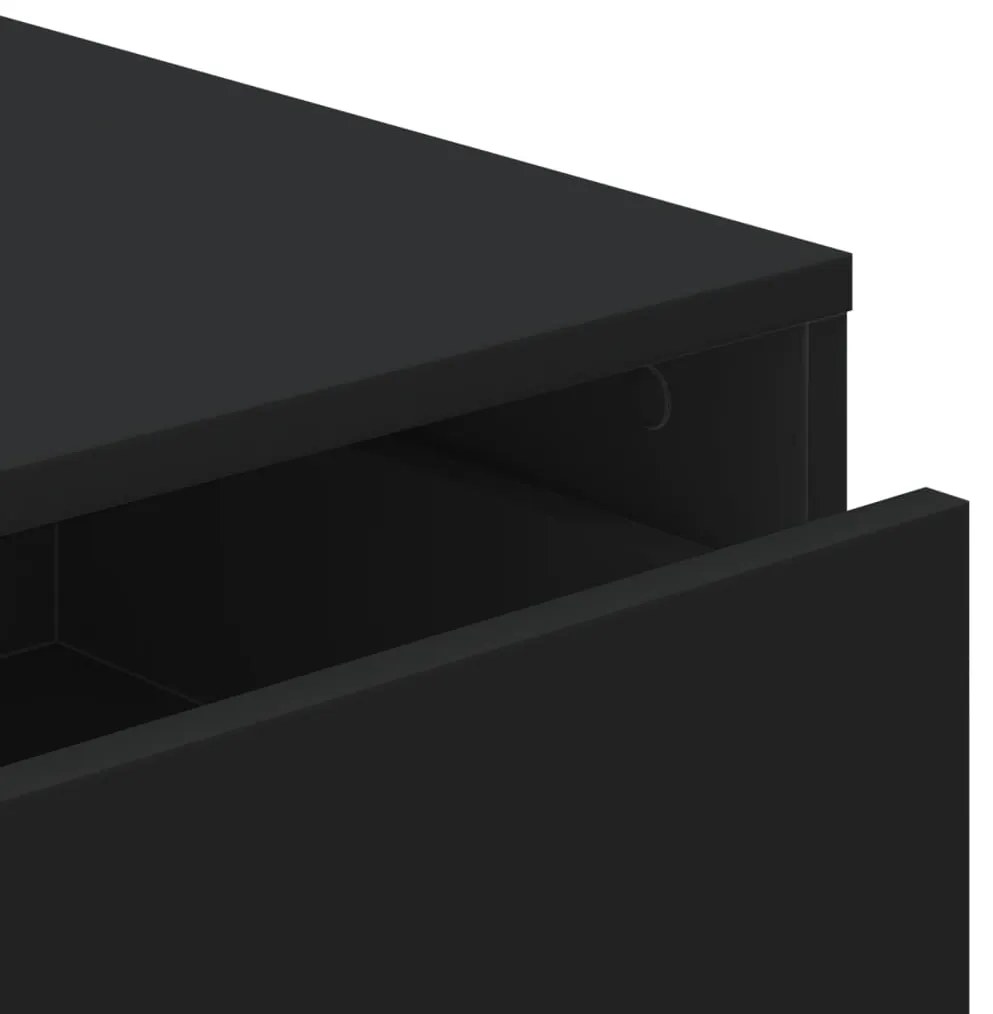 Cómoda com 3 Gavetas - 40x41x58 cm - derivados de madeira - preto