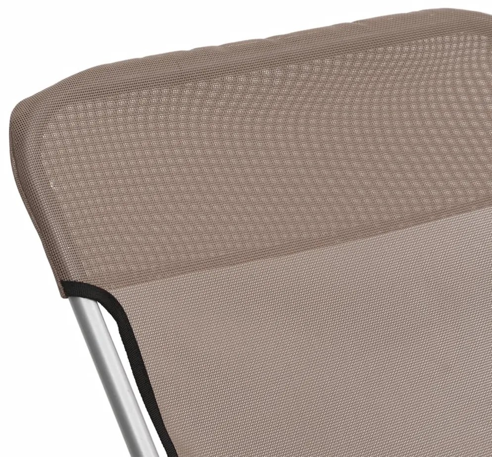 Cadeiras praia dobráveis 2pcs textilene/aço revest. pó castanho