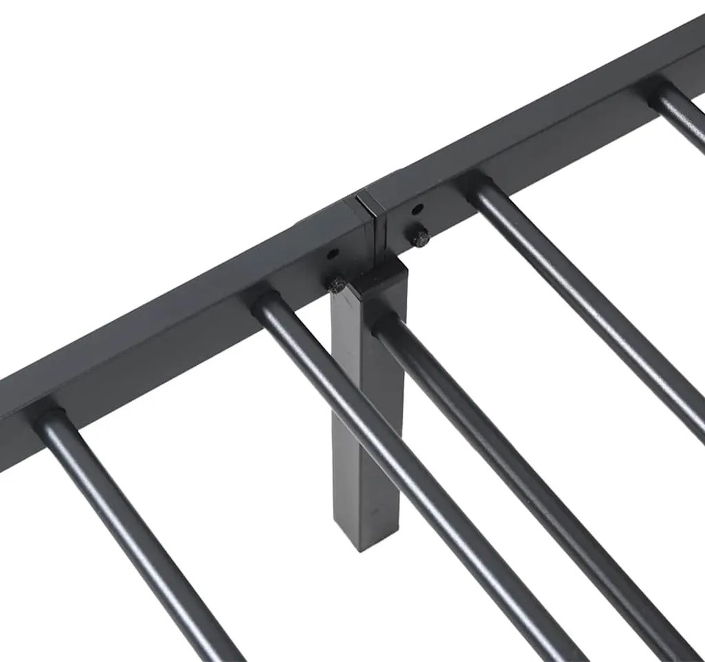 Estrutura de cama sem colchão Dobrável 80x200 cm aço preto