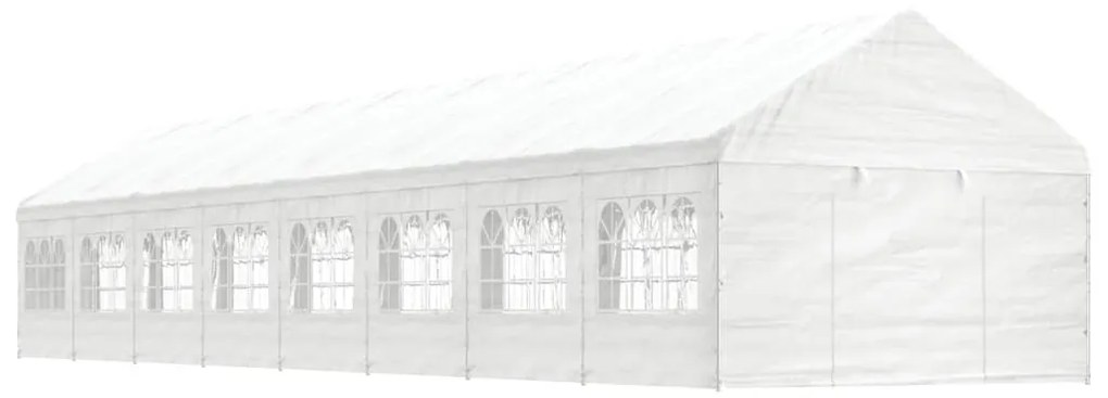 Gazebo com telhado 17,84x4,08x3,22 m polietileno branco