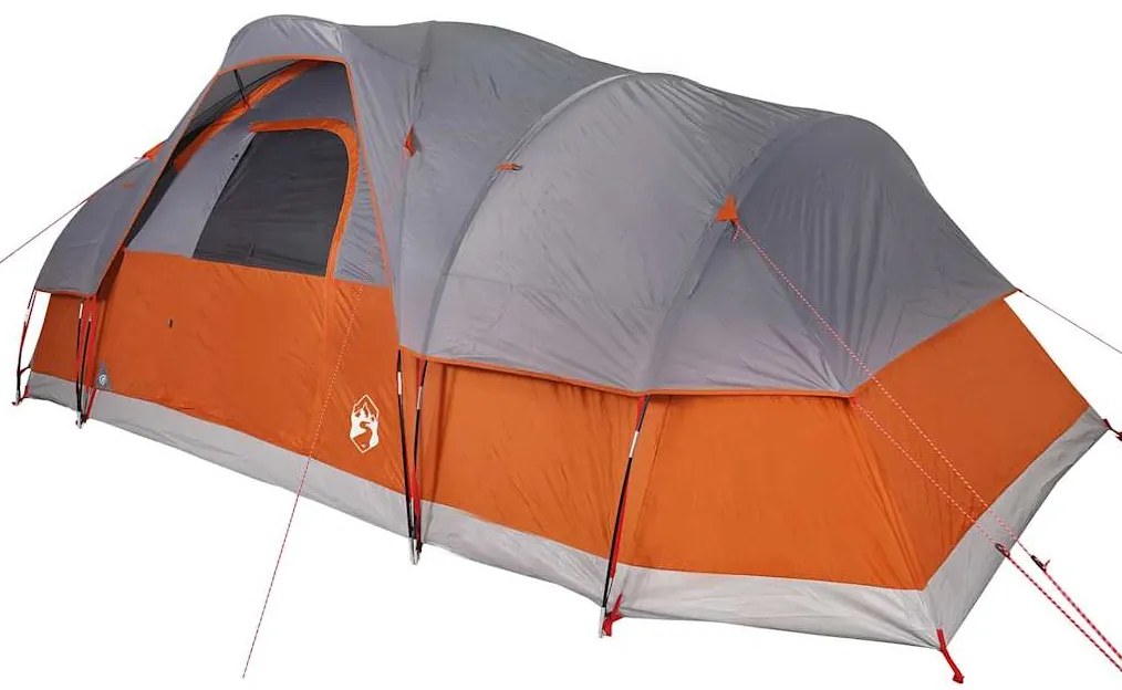 Tenda familiar cúpula para 11 pessoas impermeável cinza/laranja