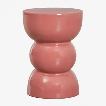 Mesa Auxiliar Para Jardim Redonda Ø35 Cm Em Dolomita Tiyi Terracota - Sklum