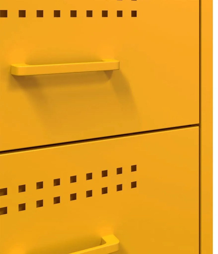 Mesa de cabeceira 36x39x50,5 cm aço amarelo mostarda