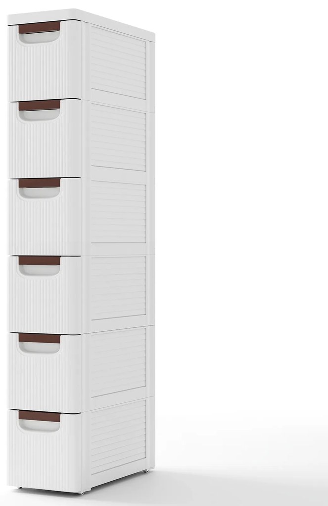 Carrinho de armazenamento utilitário com rodinhas de 3 níveis, capa removível e prateleiras - branco