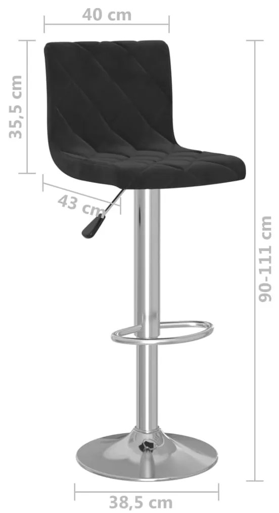 Bancos de bar 2 pcs veludo preto