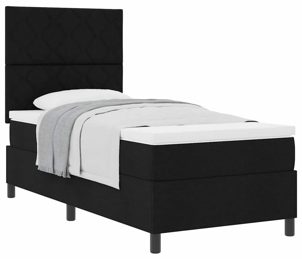 Cama Box com Colchão Preto de Solteiro